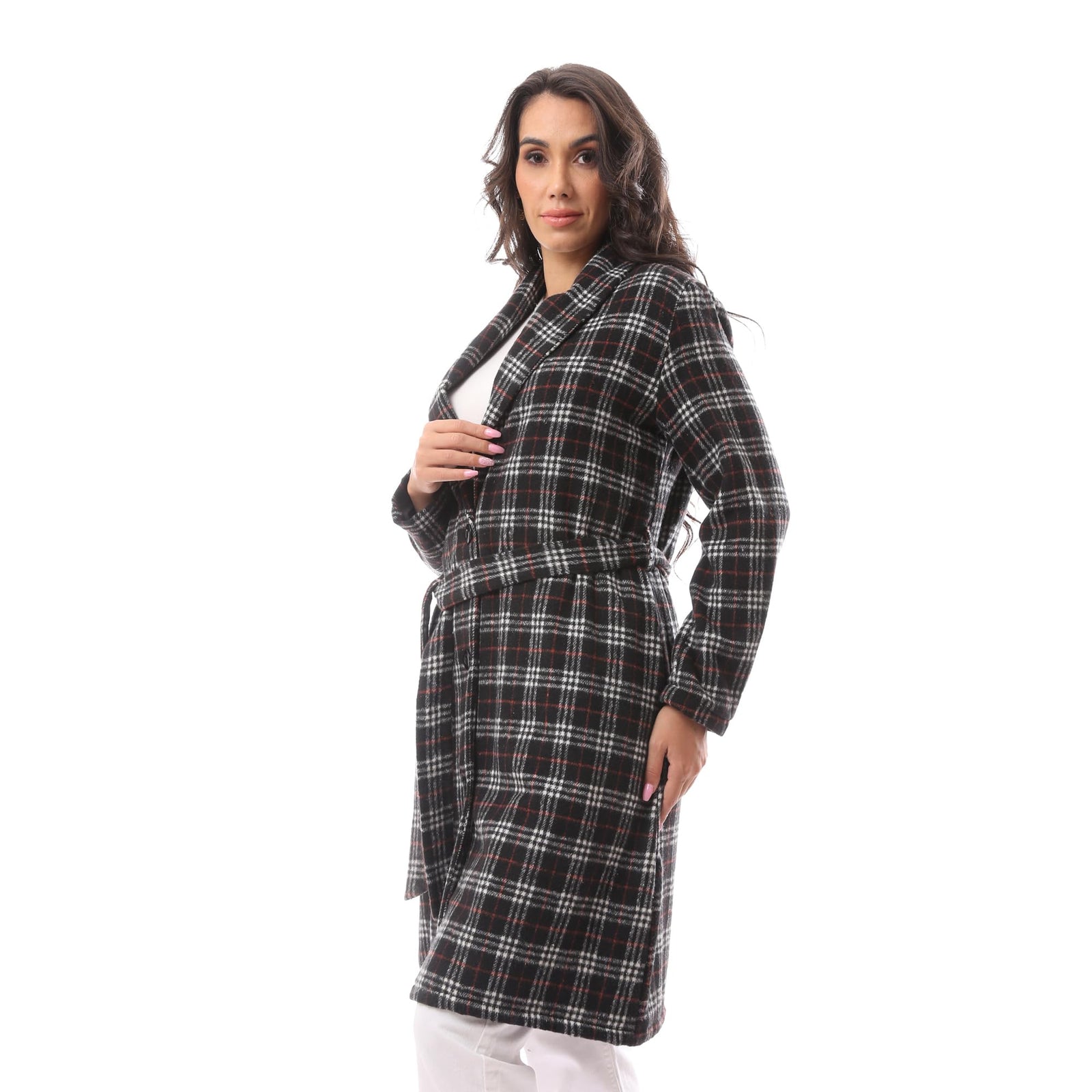 Andora Womens Patterned Comfy 36W24W30304 Modern Wool Coat - Safqqa Egypt