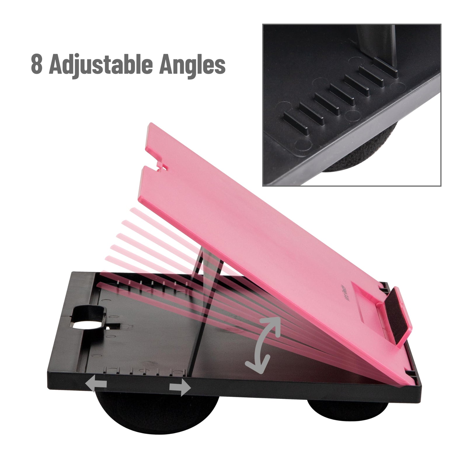 Mind Reader Adjustable 8-Position Lap Desk with Cushions – Pink (LTADJUST-PNK)