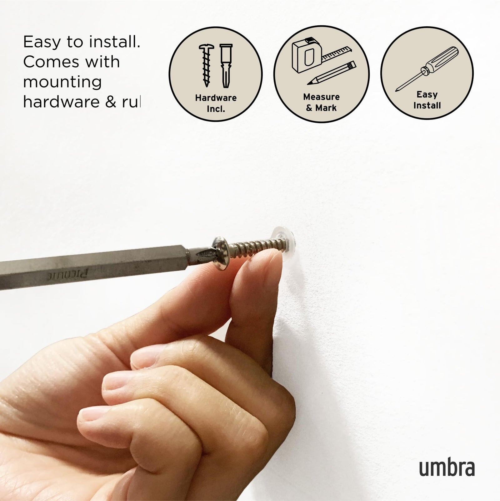 Umbra Modern 5-Hook Wall Rack – Space-Saving & Movable Hooks