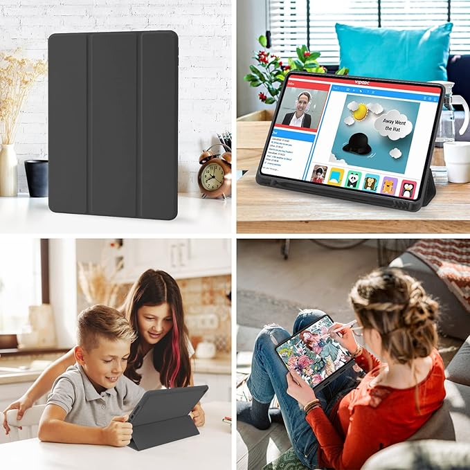Palkitsee iPad 10.2 Case 9th 8th 7th Gen Black with Pen Holder
