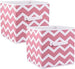 DII Non-Woven Polyester Storage Bin, Chevron Pattern, Rose Color, Small - Set of 2