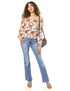 Splash Long Sleeves Patterned Cropped Top for Women - Safqqa Egypt
