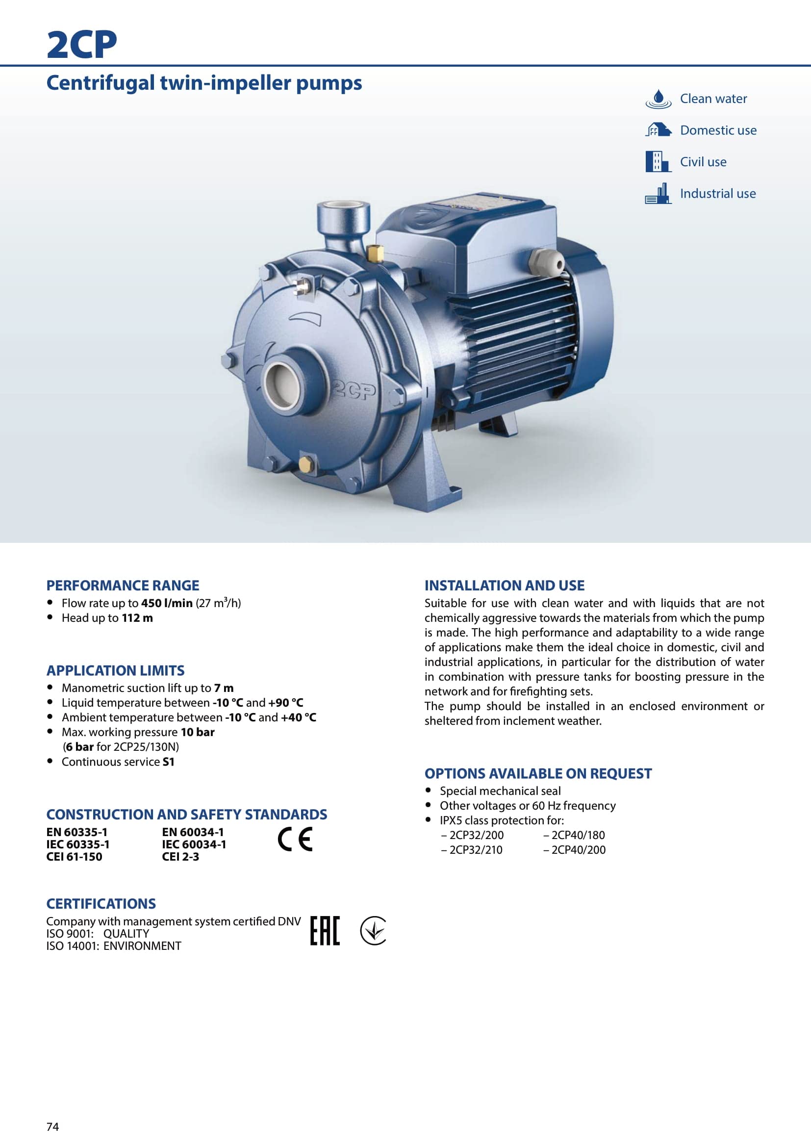 Pedrollo Water Motor Provides strong and steady water flow,  (2 Pack) – Safqqa Egypt