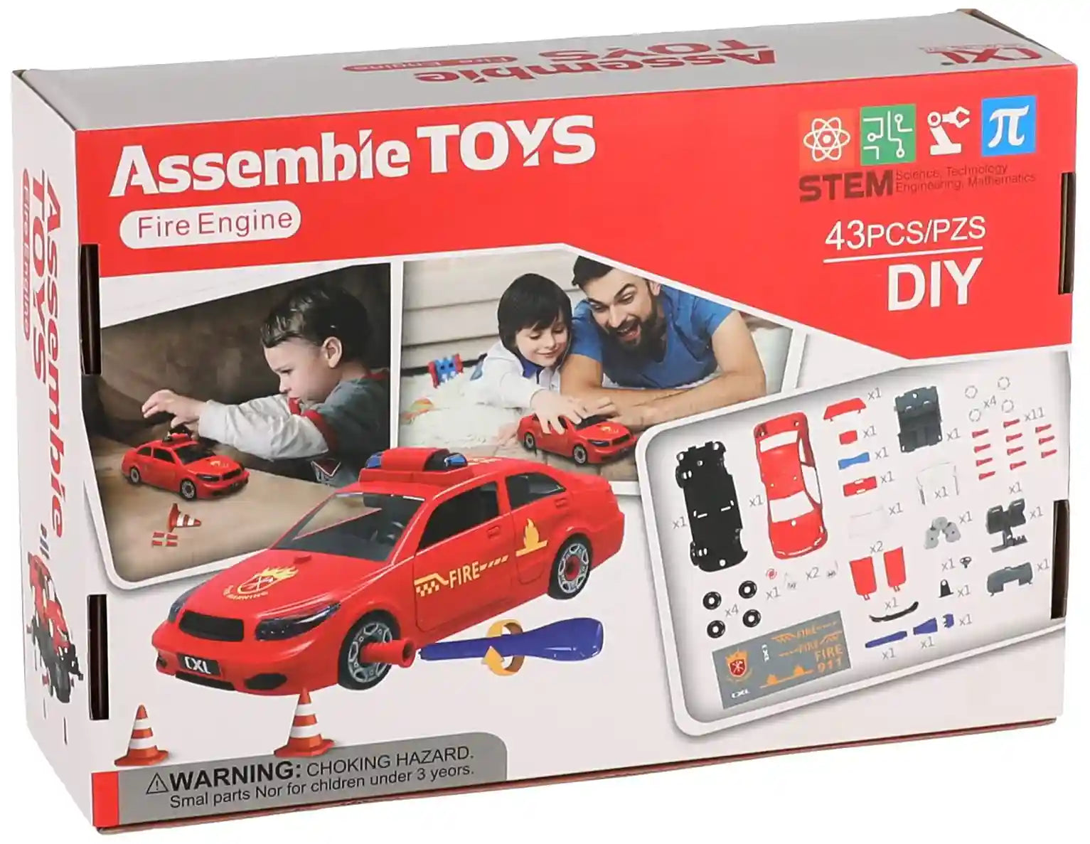 Can xin long toys fire engine car toy- 43 pieces