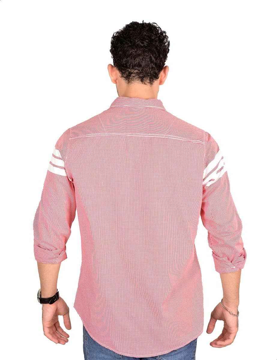 White Rabbit Slim-Fit Checkered Plaid Shirt for Men - Red and White, M - Safqqa Egypt