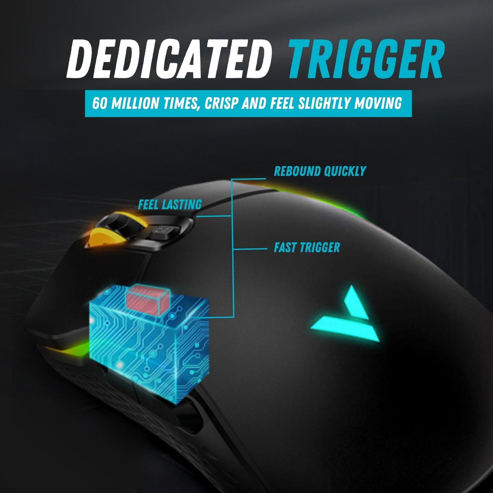 Rapoo VPRO VT200 IR RGB Wired Gaming Mouse Programmable Buttons 6200 DPI LED Multicolor Black