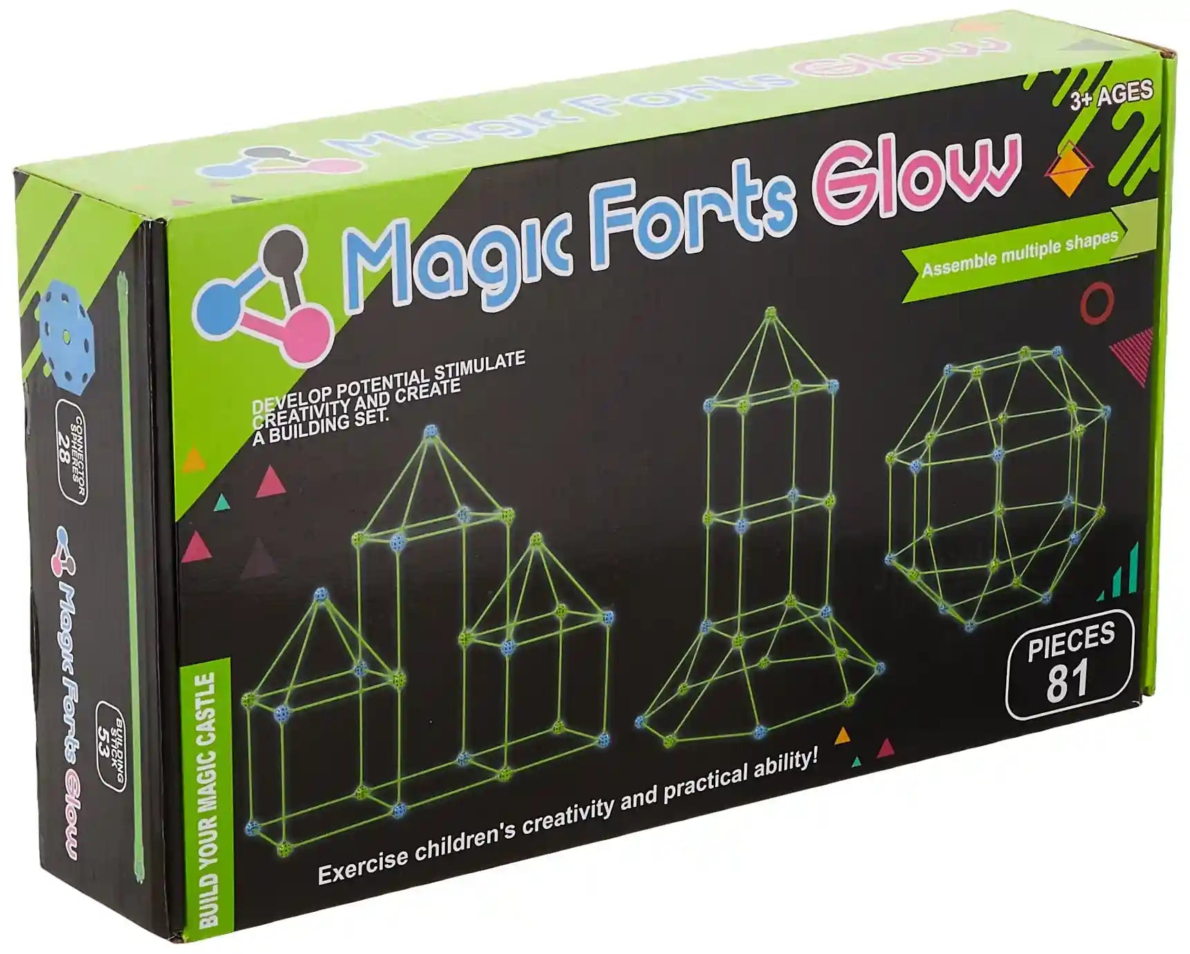Luminous diy castle building / puzzle diy tent (81pcs) magic forts glow
