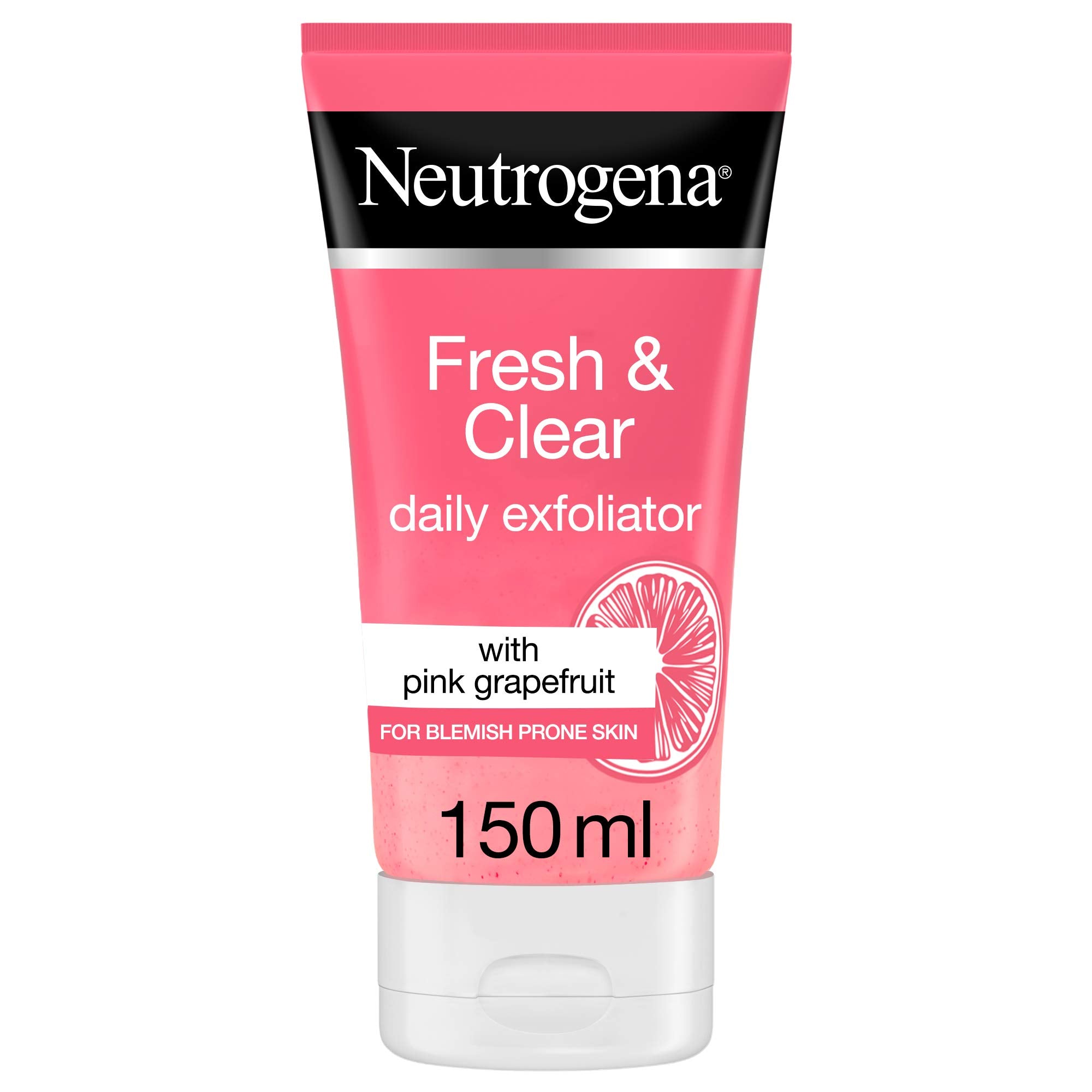 Neutrogena Visibly Clear Face Scrub, Pink Grapefruit, Salicylic Acid & Vitamin C, Cleans Pores, Leaves Skin Fresh & Refreshed, 150ml - Safqqa Egypt