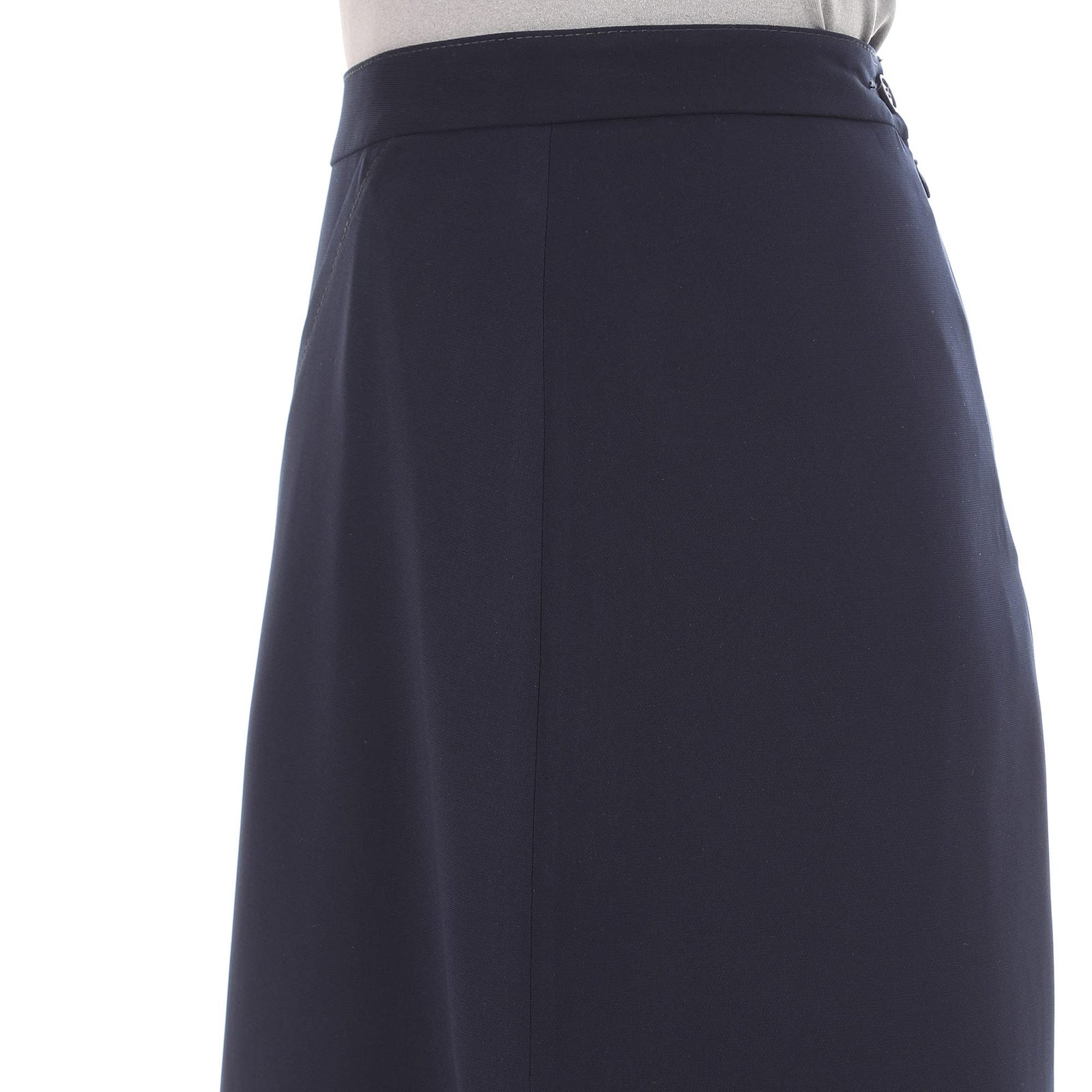 esla_Classic Design Solid Maxi Skirt