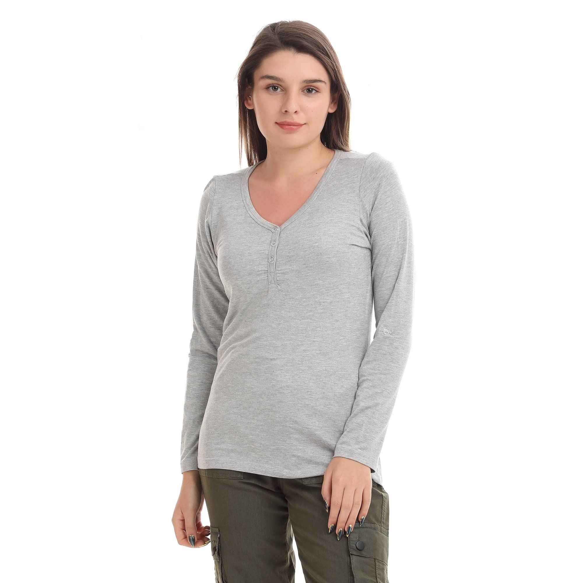 ESLA Long-sleeved Plain Top for Women Blouses - Safqqa Egypt