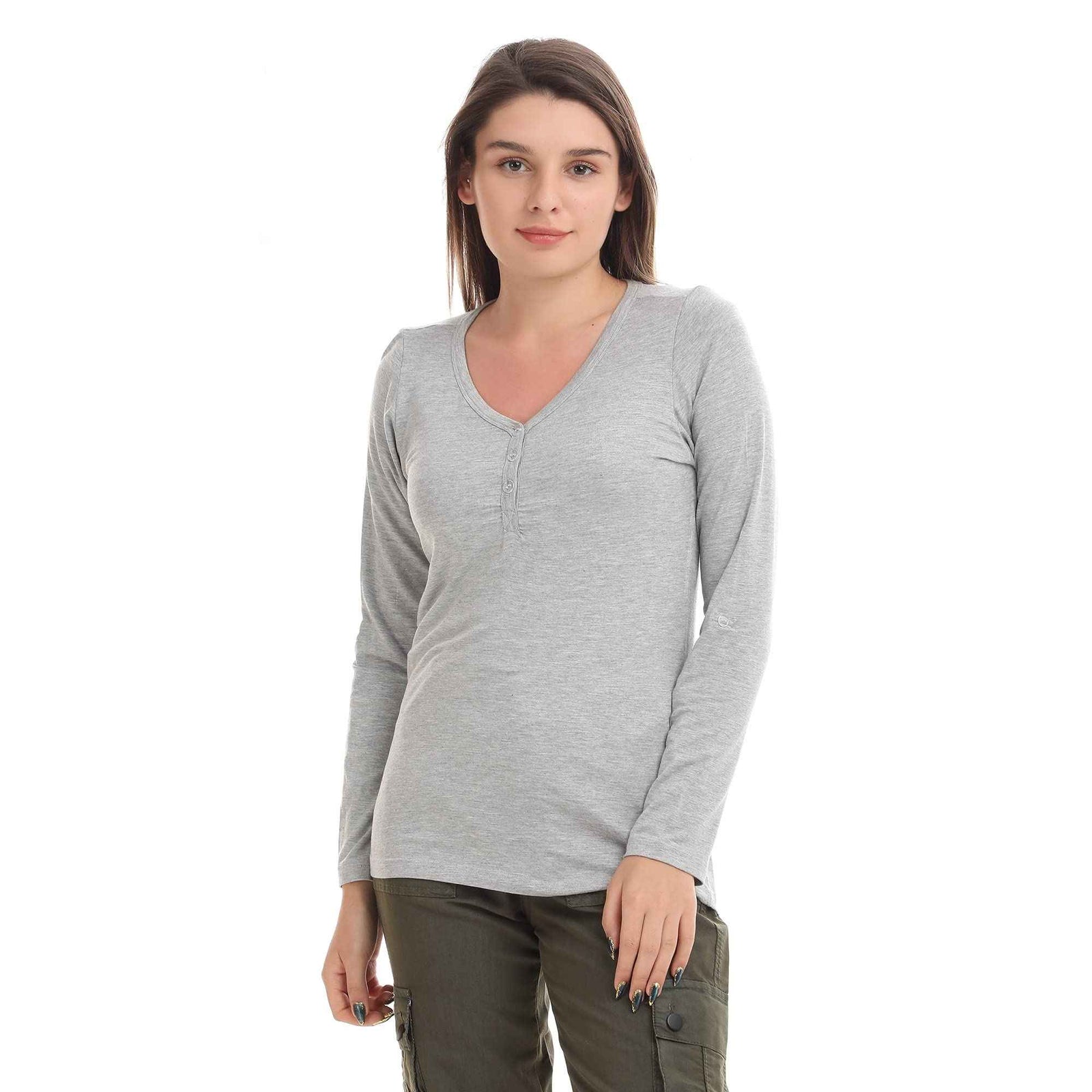  ESLA Long-sleeved Plain Top for Women Blouses - Safqqa Egypt