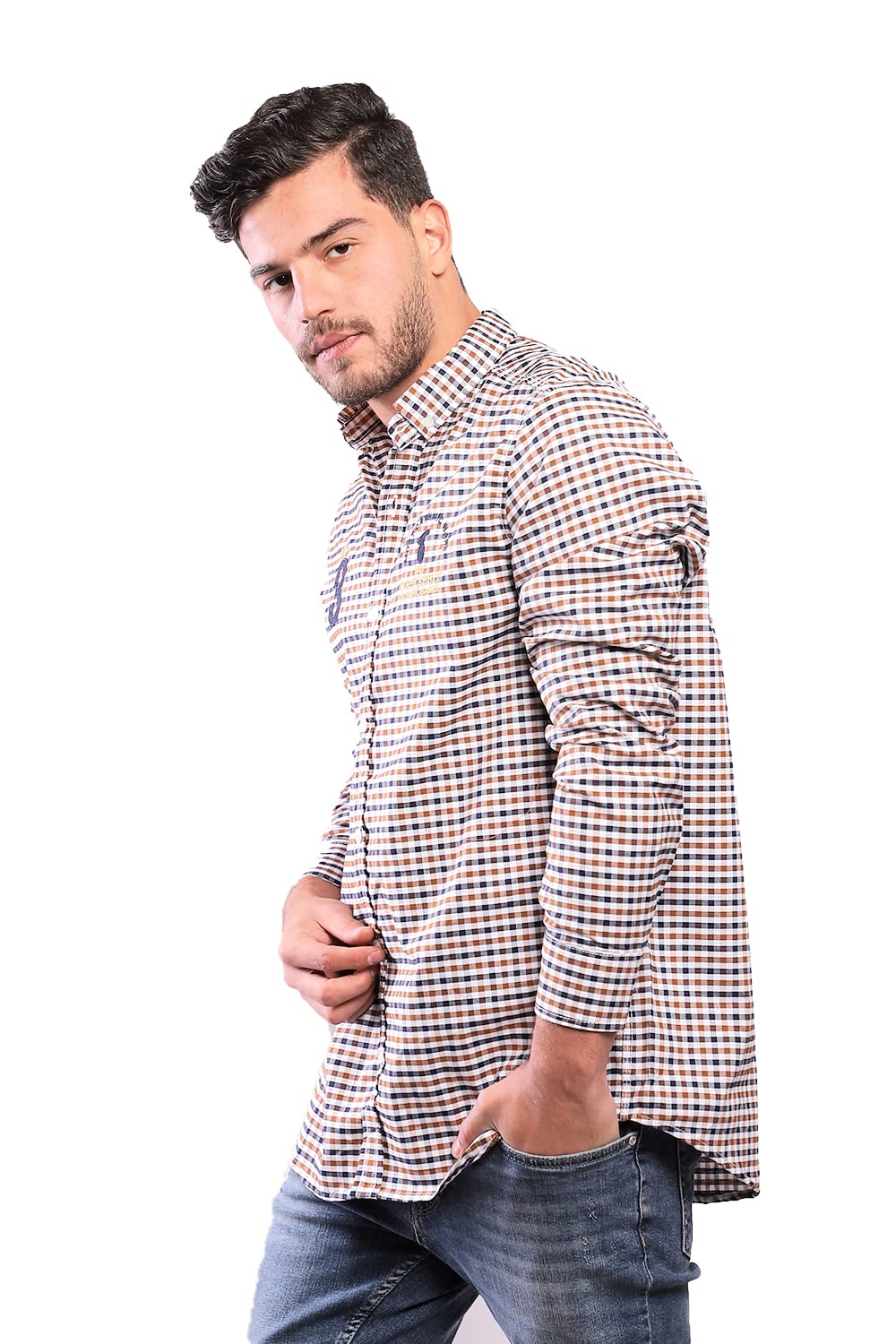 White Rabbit Men's Shirt - Brown Color