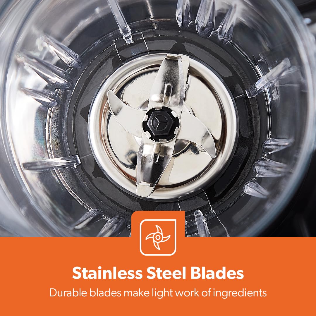 خلاط ومطحنة جيباس 5 في 1 GSB5457N – محرك نحاسي قوي 1000 واط، برطمانات من الستانلس ستيل، تصميم عصري، جسم متين، مقابض قوية، شفرات حادة – به خدوش بسيطة