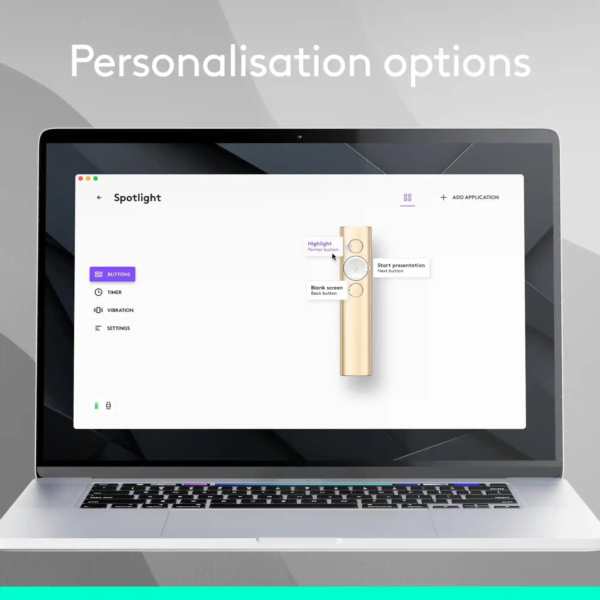 ريموت العرض لوجيتك سبوتلايت – تحكم احترافي للشرائح بمدى 30 متر وشحن سريع