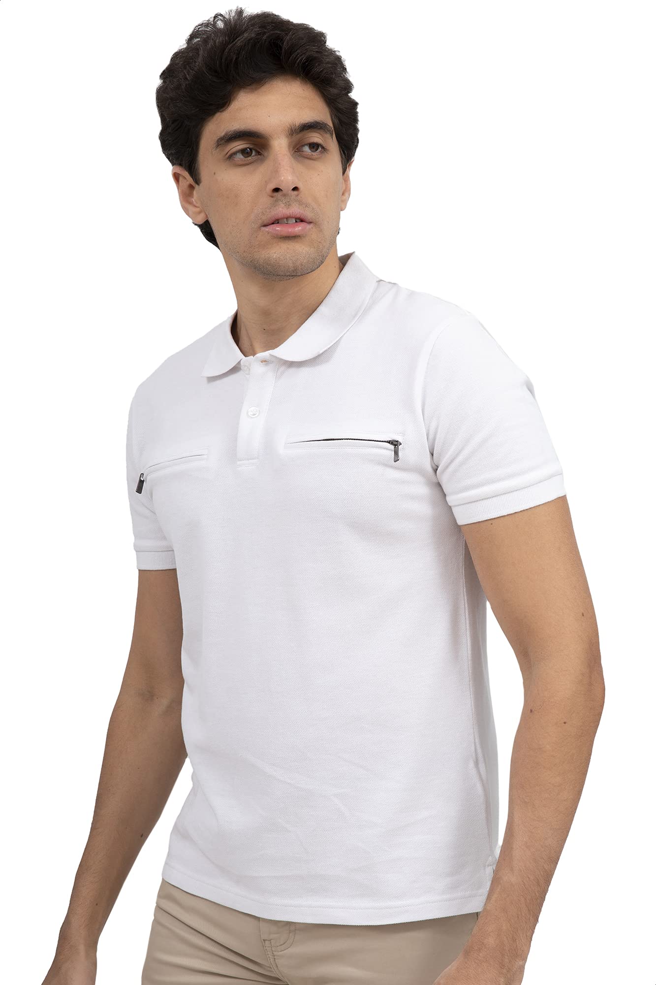 Dalydress Dare Two-Tone Contrast Chest Pocket Short Sleeves T-Shirt for Men - Safqqa Egypt