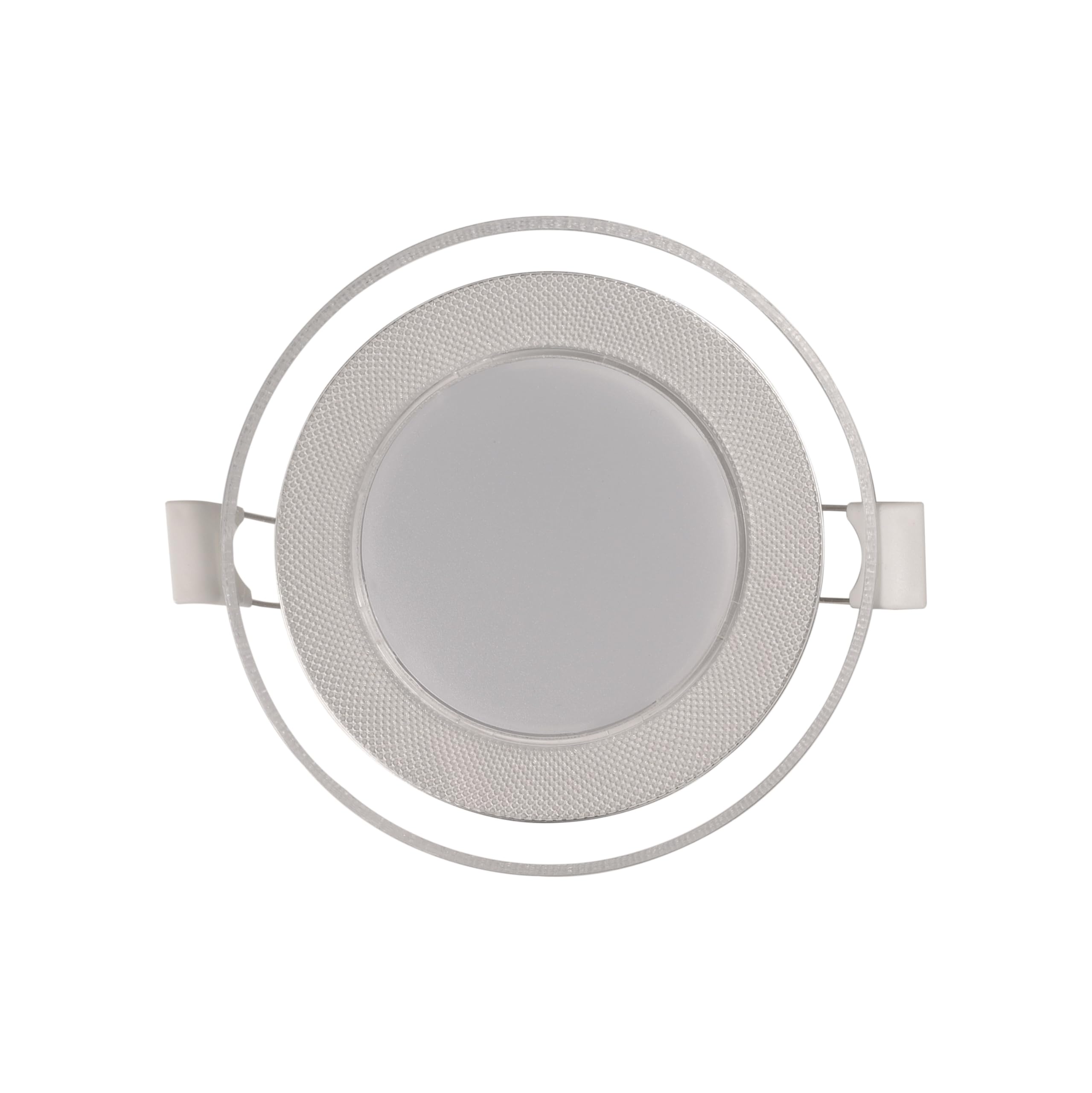 El Rawda 6W Glass-Body Recessed LED Spotlight with 3 Color Modes (White, Warm, Cool) – Fits 7cm Ceiling Opening – Elegant & Energy-Efficient – Damaged Box