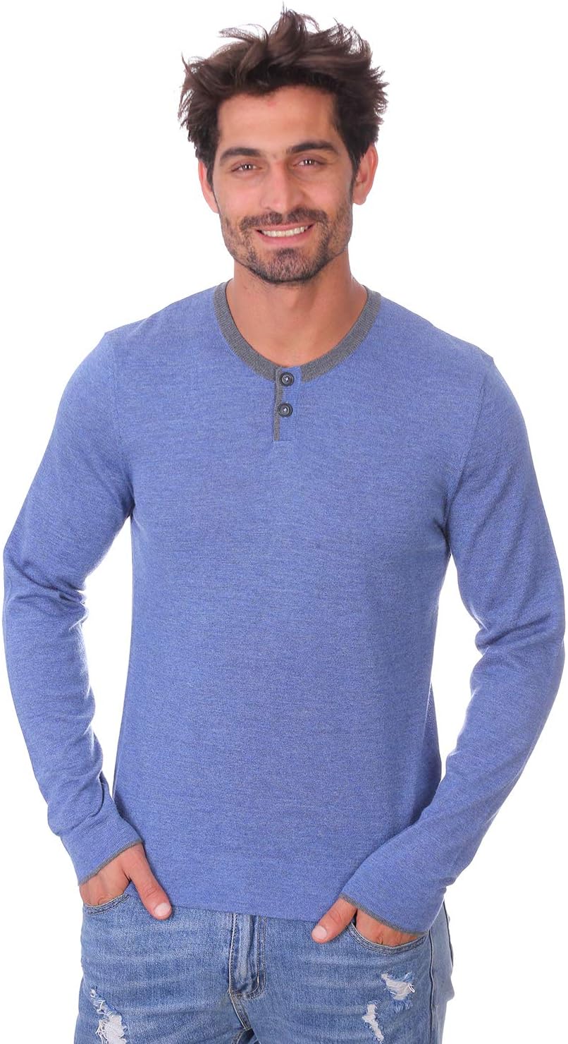 Faconnable Men’s Pullover - Light Blue, 100% Wool