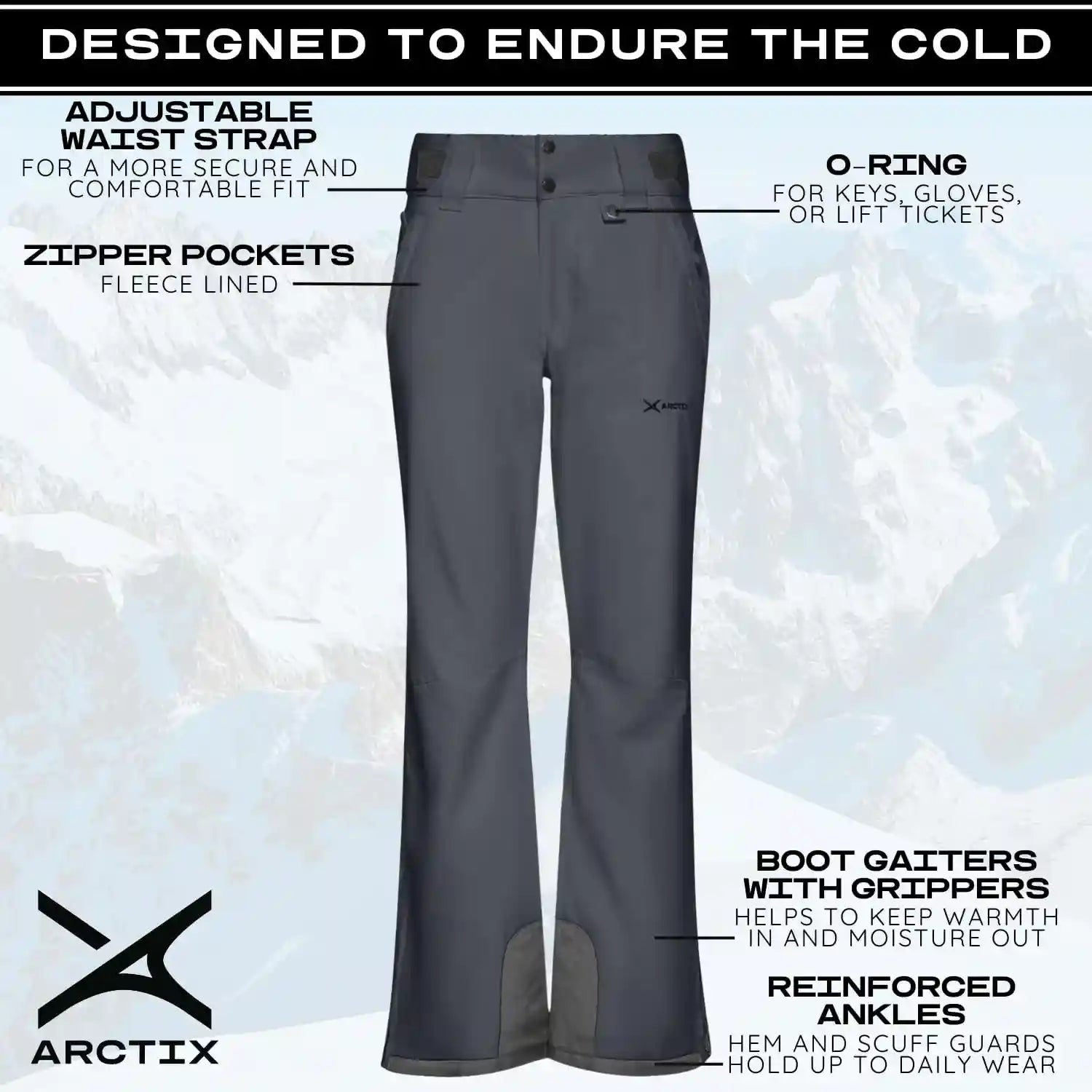 تمتعي بالدفء والراحة في الطقس البارد مع بنطال Arctix للنساء. صُمم هذا البنطال للأنشطة الخارجية وارتداء الشتاء، مصنوع من خامات متينة مقاومة للطقس لحماية من الثلج والرياح والرطوبة