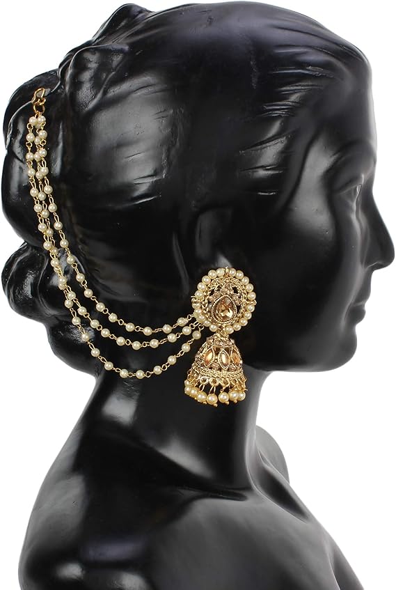 Shining Diva Fashion Women Earrings Gold Plated Pearl Elegant Jewelry – Safqqa Egypt
