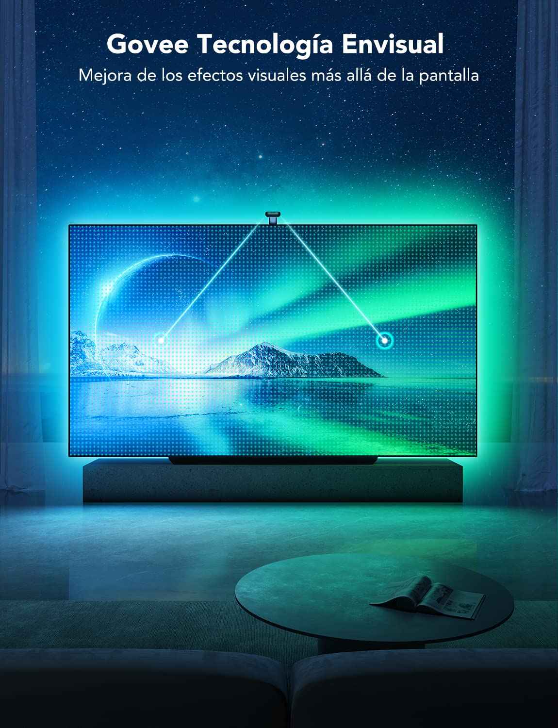 Generic TV Backlight T2 with Dual Cameras, 11.8ft RGBIC Wi-Fi TV LED Backlights for 55-65 inch TVs, Double TV Light Beads, Adapts to Ultra-Thin TVs, Smart App Control, Music Sync, H605C - Safqqa Egypt