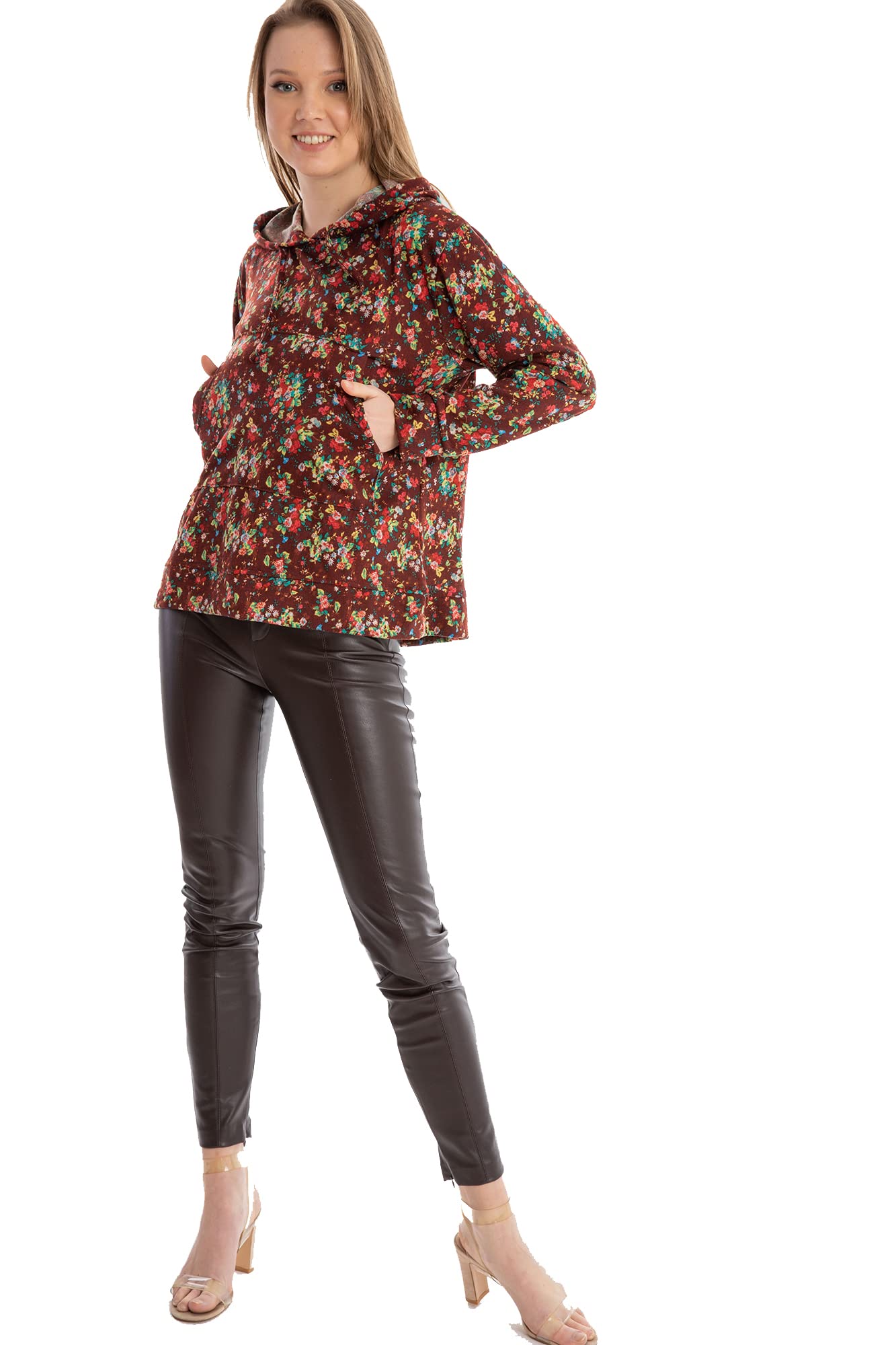 Jamila  Casual Printed Hoodie For Women,Long sleeves with ribbed cuffs for a snug, comfortable fit..