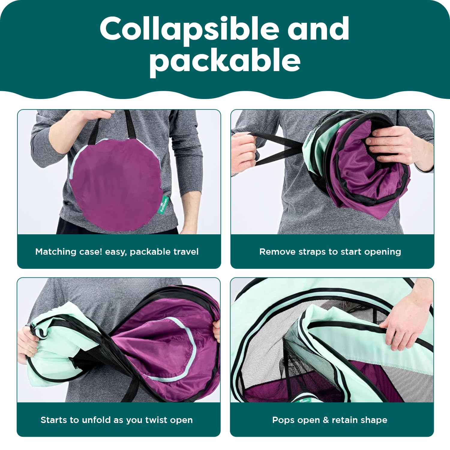 يوفر هذا القفص القابل للحمل مساحة آمنة ومريحة للحيوانات الأليفة للعب أو الاستراحة. مصنوع من شبكة متينة وإطار قوي يسمح بتهوية جيدة ويحافظ على سلامة الحيوانات.