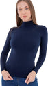 CARINA Women's Long Sleeve Microfiber High Neck Top