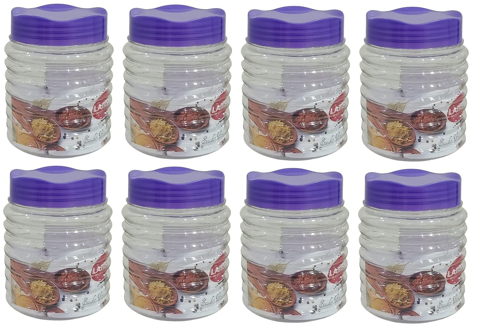 elyassin Spice Jar Set, 8 Pieces - Multicolor