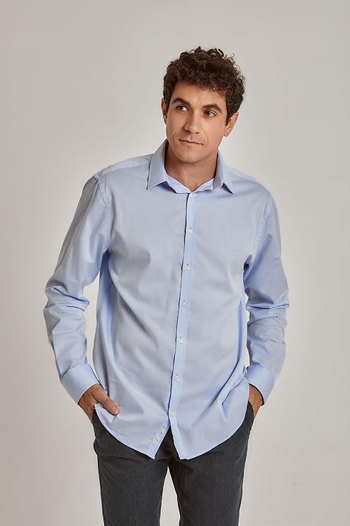 Dalydress Mens Long Sleeve Regular Fit Classic Plain Shirt 220-558-2104-250 Shirt