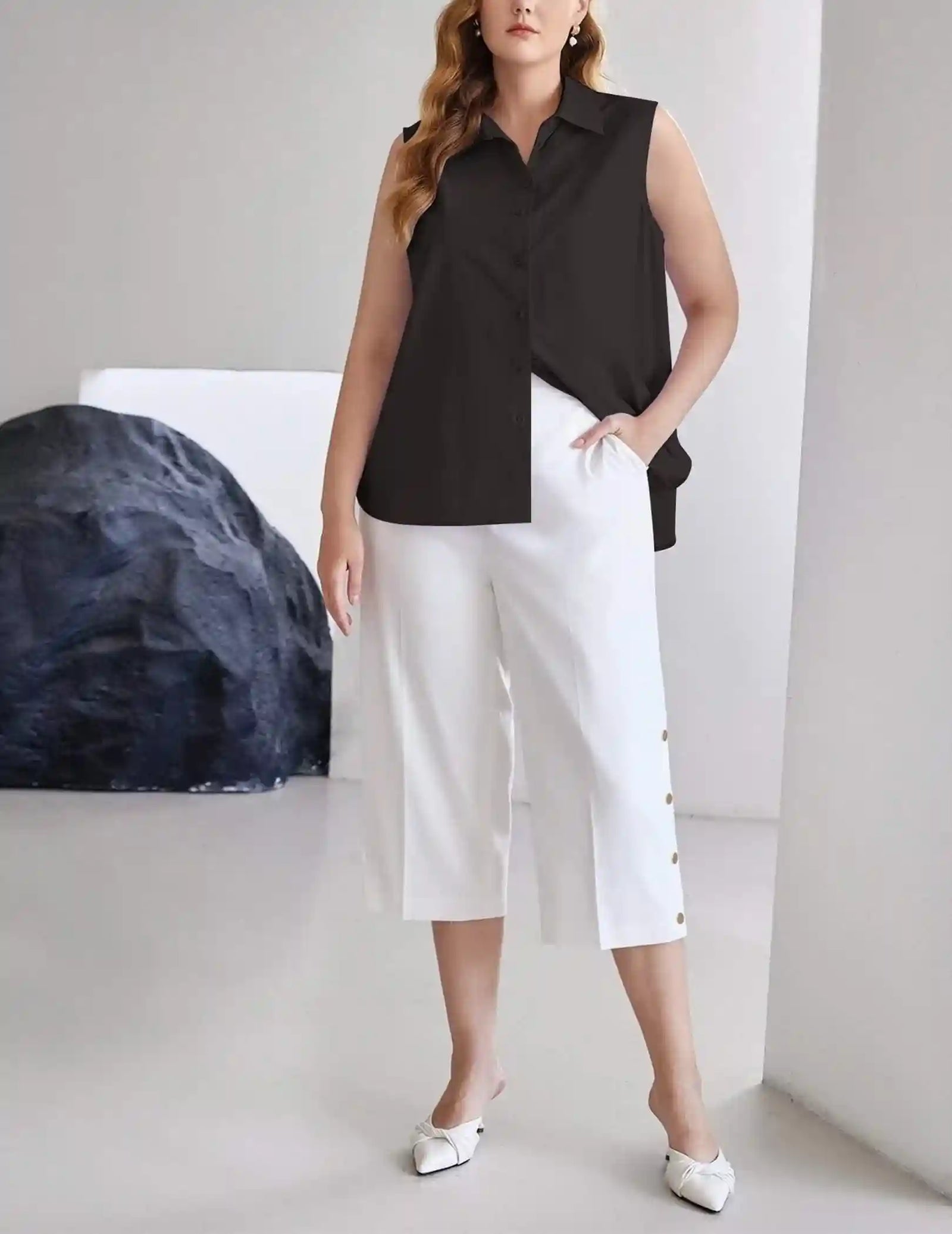 Zeagoo Women's Sleeveless Button Down Shirts Soft, lightweight, and breathable fabric