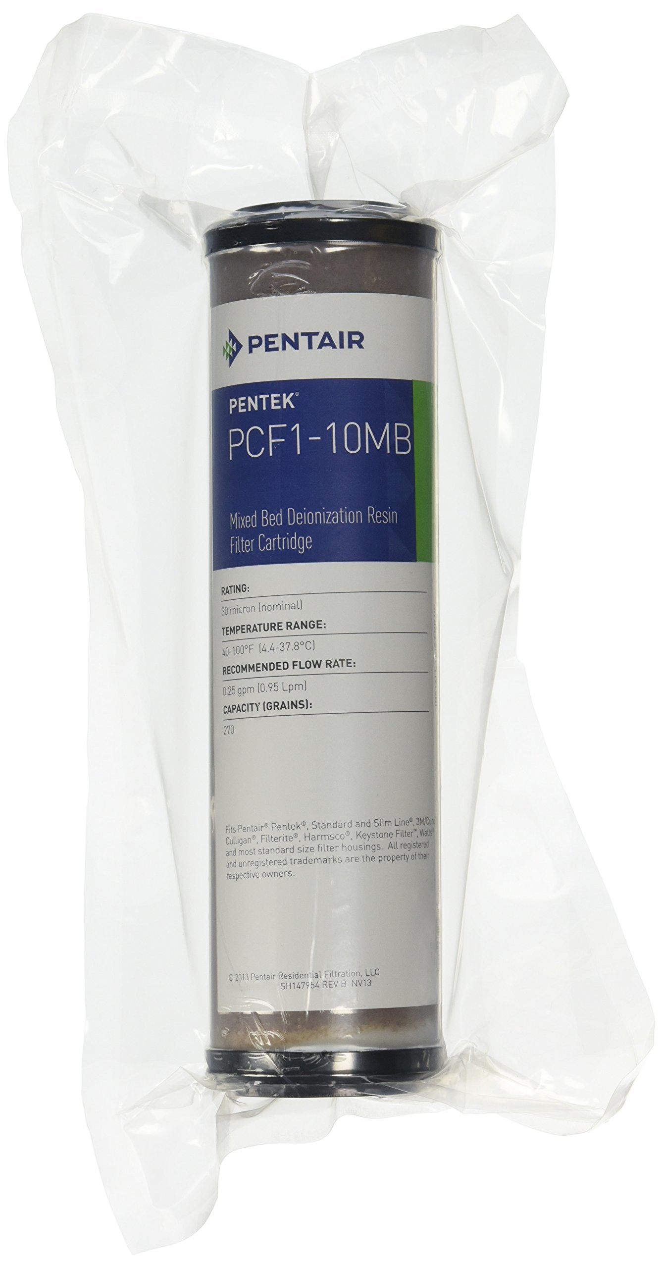  مجموعة فلتر الماء بنتيك 155273-43 PCF1-10MB (عدد 2 قطعة) بتصميم عالي الجودة يوفر تنقية فائقة للماء باستخدام راتنج مزج لإزالة الأيونات. يبلغ طول كل خرطوشة 10 بوصات وقطرها 2.5 بوصة، وتعمل بفعالية على إزالة المعادن والأيونات والشوائب الذائبة من الماء،