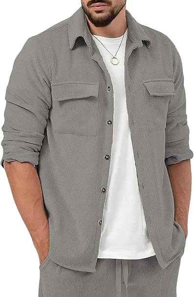 Lymio Men Casual Shirt Grey Comfortable Everyday Wear – Safqqa Egypt