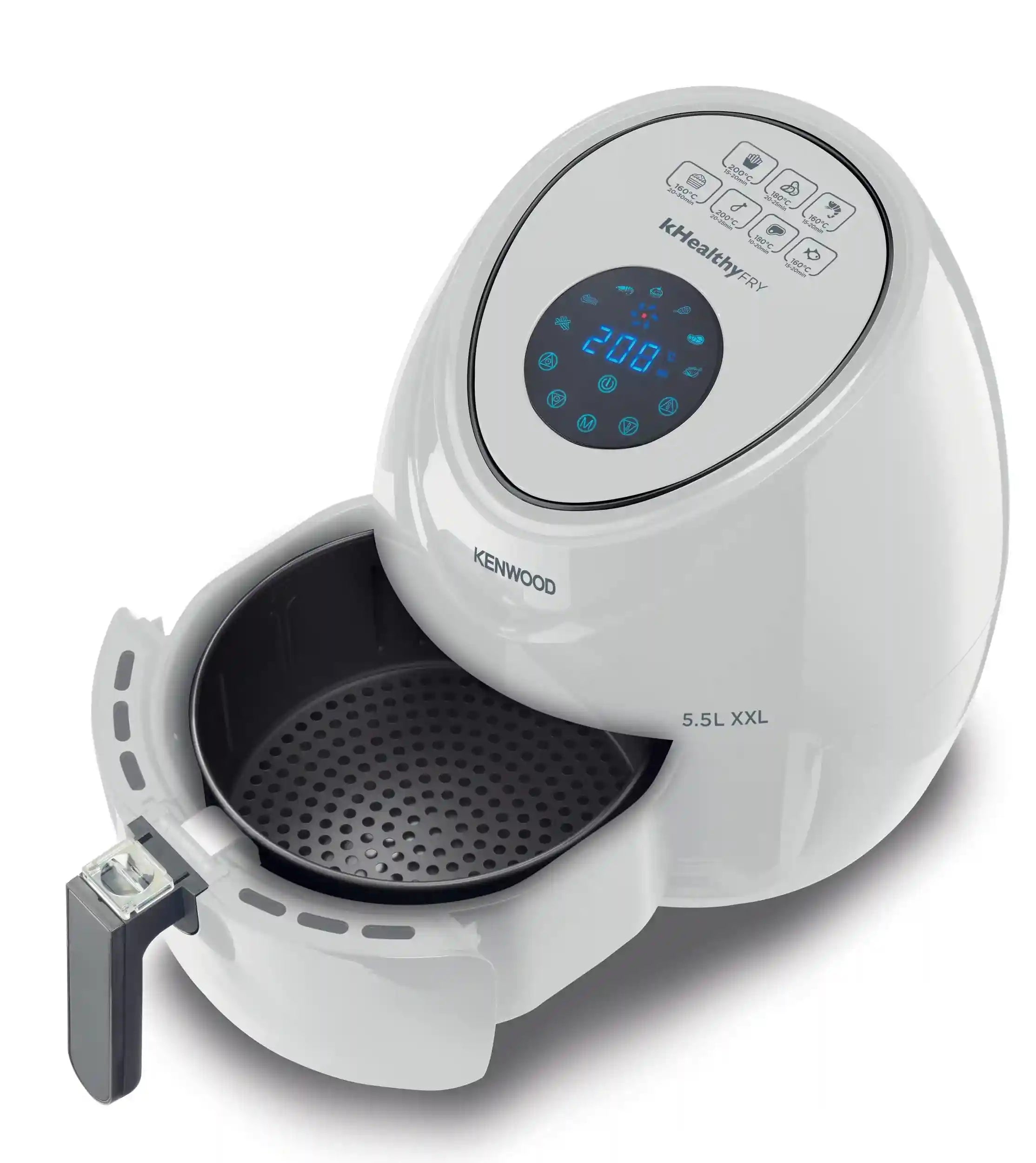 Kenwood Airfryer 5.5l, Large 5.5litre/2.4kg Capacity- White - HFP50.000WH (International Warranty) - 220V supply voltage and 50Hz - Safqqa Egypt
