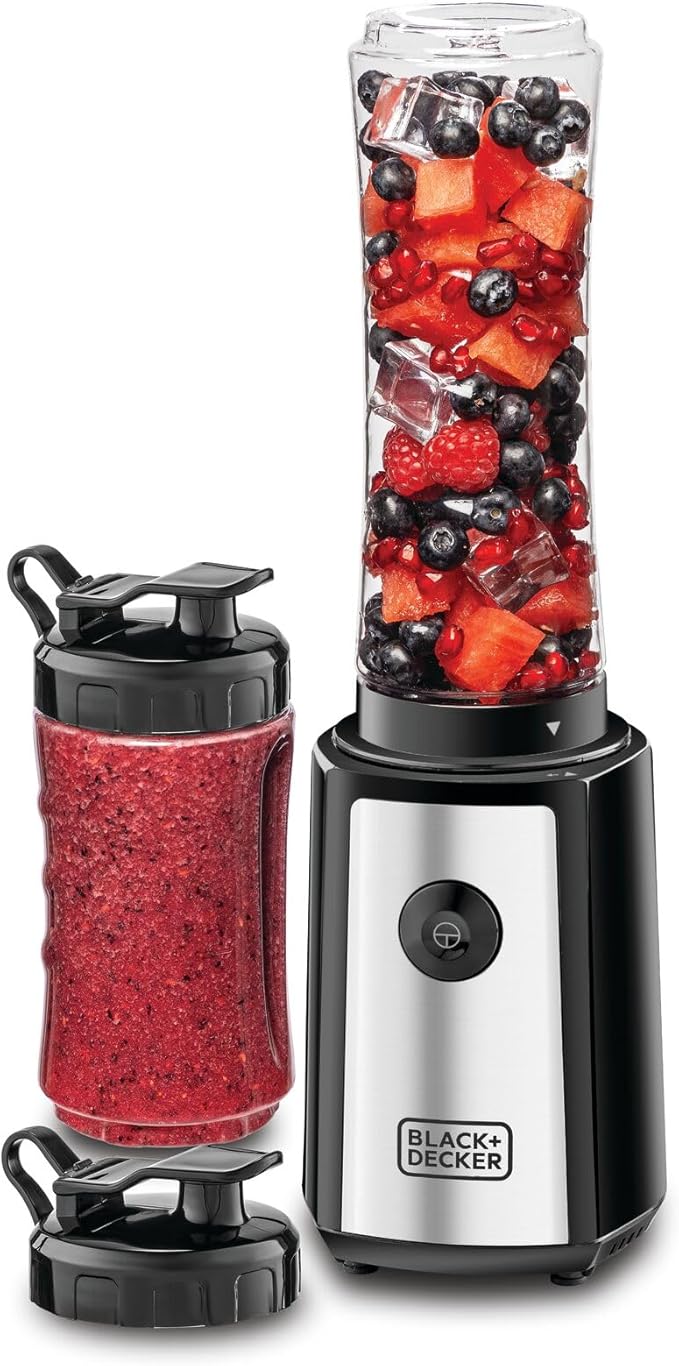 Black & Decker SBX300-B5 Blender 300W 21500 RPM with Sports Bottles Black - Have Scratches – Safqqa Egypt