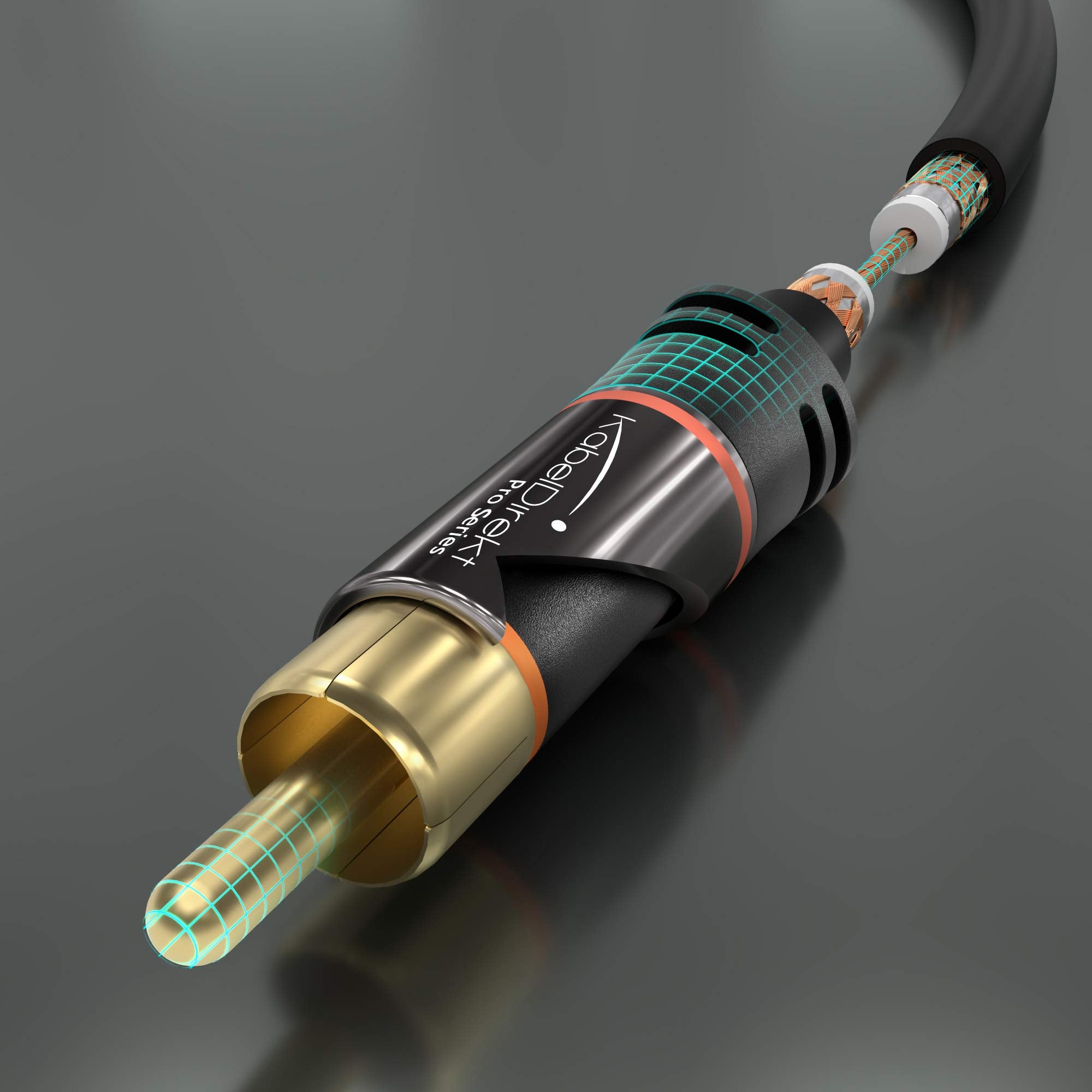 KabelDirekt 474 2m RCA/phono extension lead cable, audio/digital/video (coax male to female, for subs/amps/Hi-Fis, analogue/digital audio or composite video, 75 ohm) black