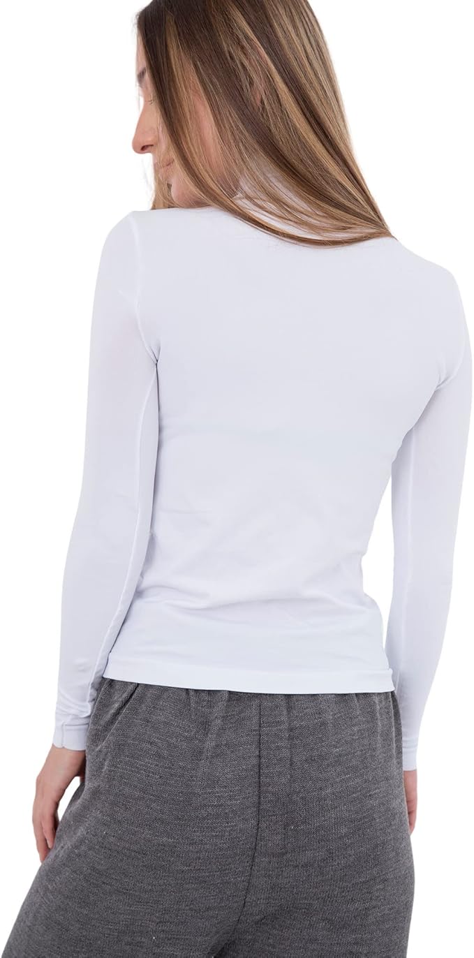 CARINA Womens Long Sleeves High-Neck Solid Undershirt