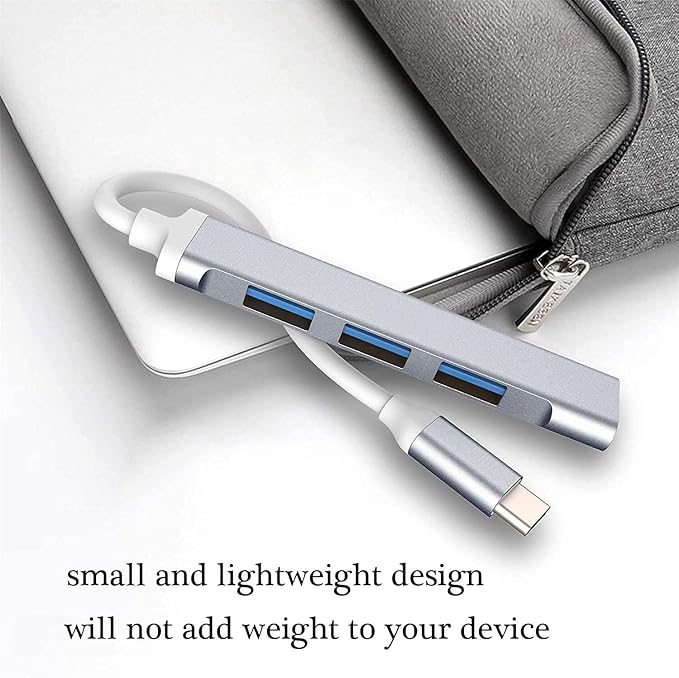 موزع USB نوع سي بتصميم محمول 4 في 1 مصنوع من الالومنيوم مزود بمنفذ 3.0 للاب توب والاجهزة الاخرى usb2.0 
