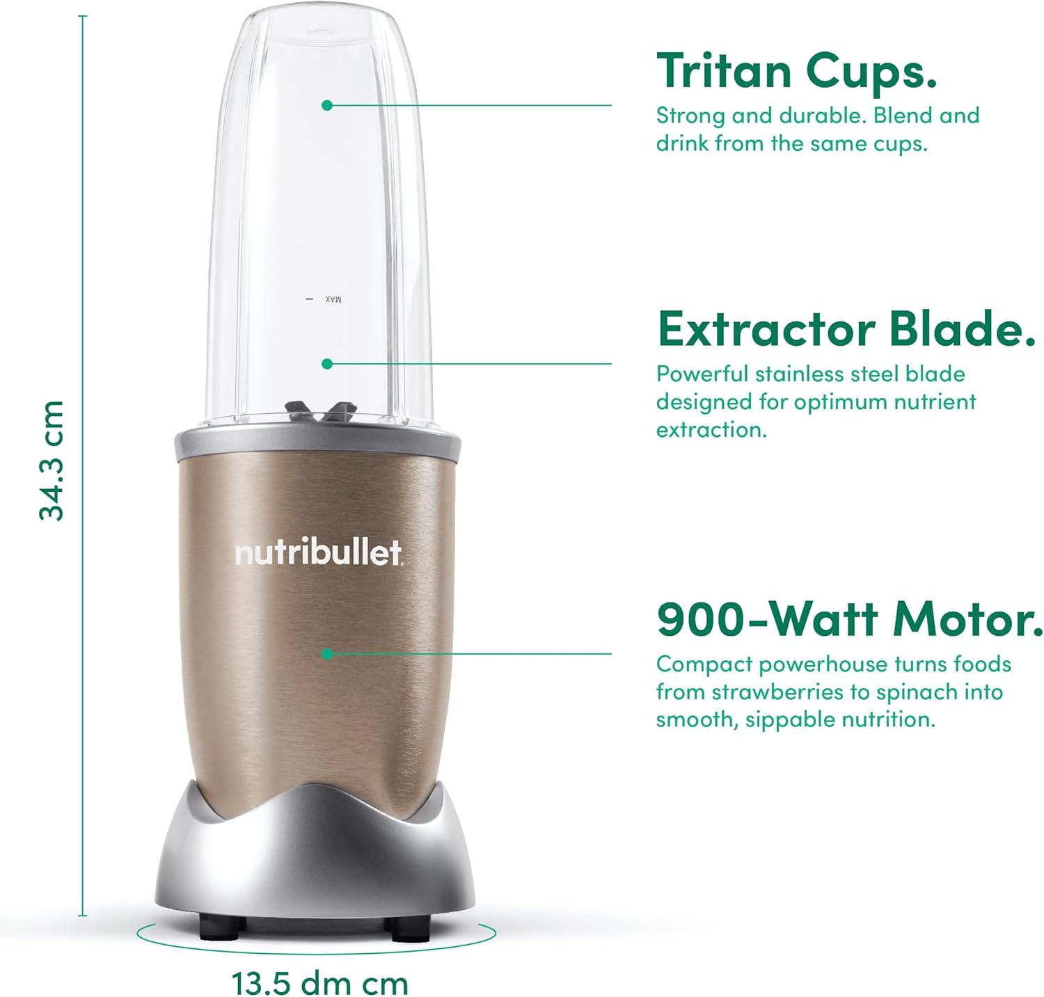 NutriBullet High Speed Blender 900W 7pc Smoothie Maker NB9-1012