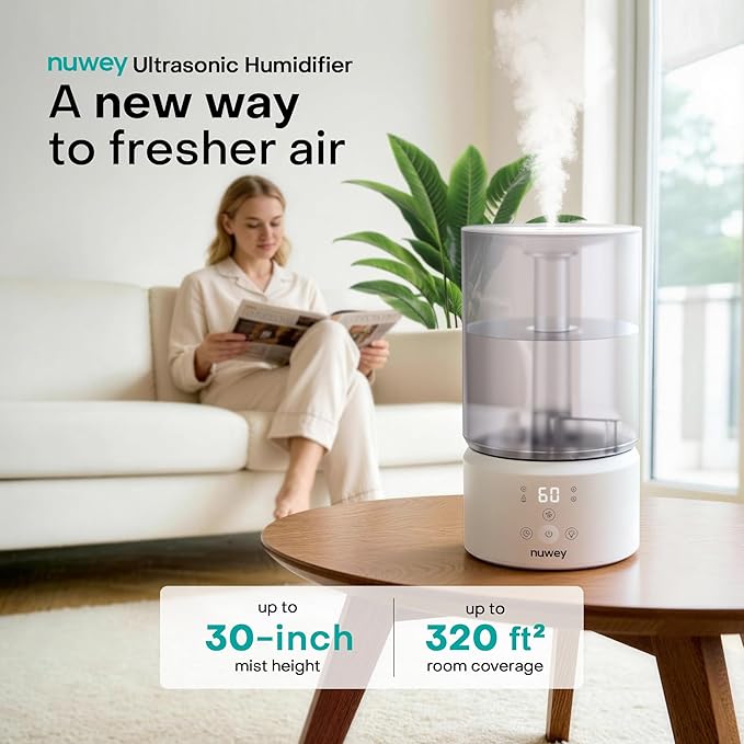 Nutricook Digital Humidifier 4L Cool Mist 7-Color Light White - Used