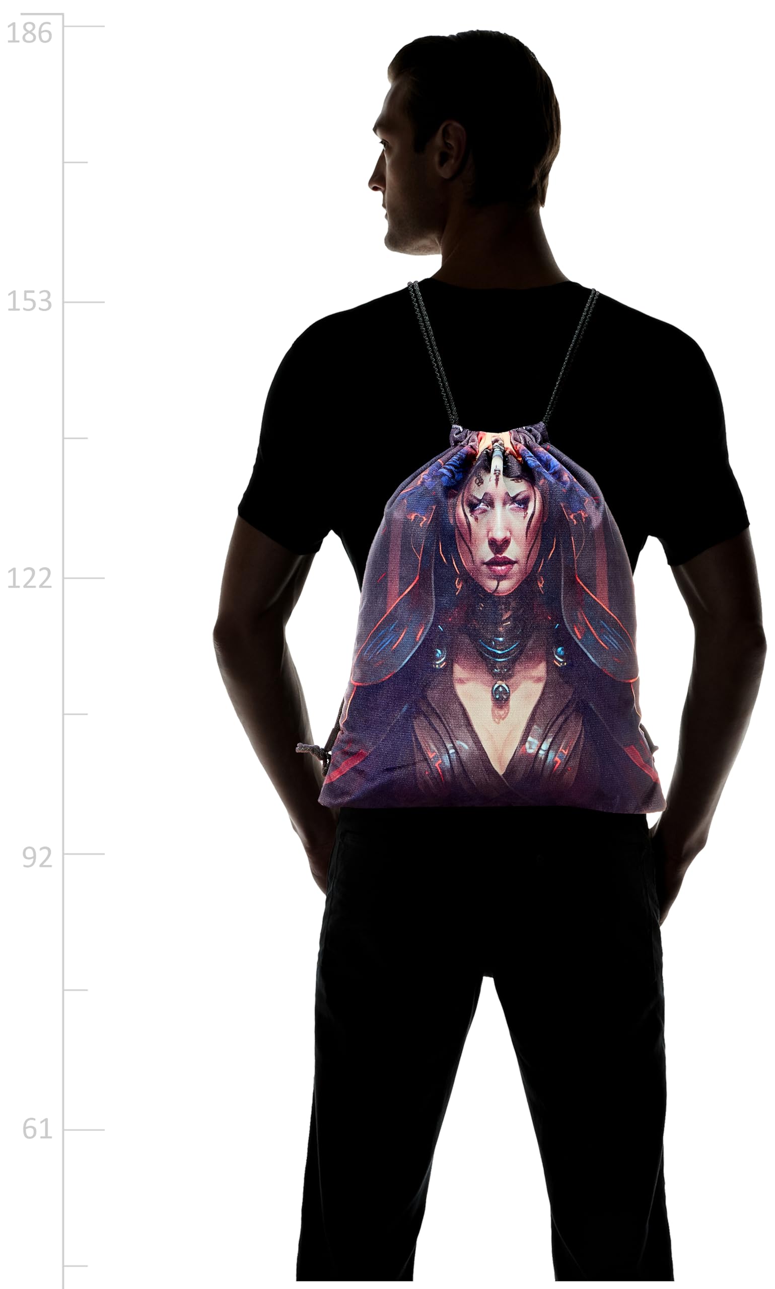 شنطة برباط سحب من تات، متعددة الالوان، مقاس L، رقم الموديل 710