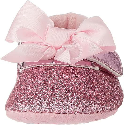 Mix & Max Girls' Glittery Shoes with Front Ribbon and Pull Tab