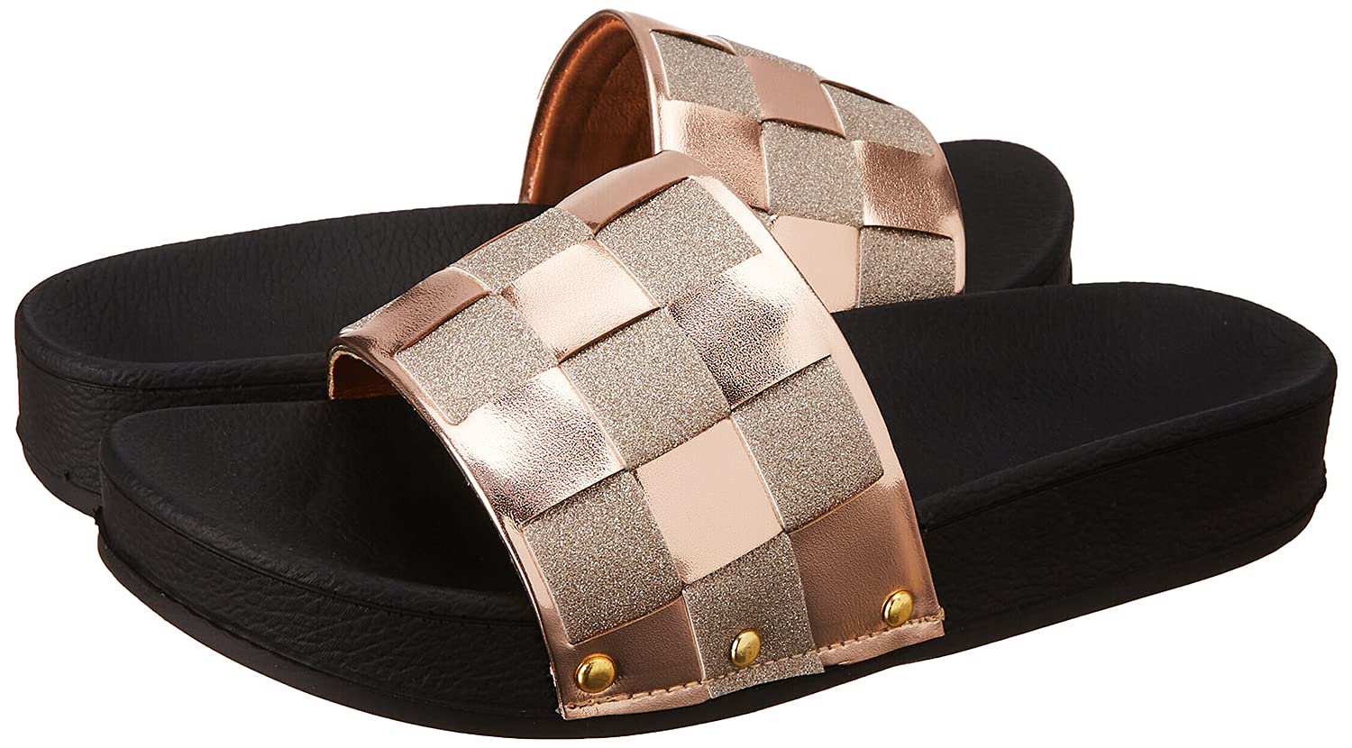 Club Aldo Basket Weave Contrast Sole Slides for Women