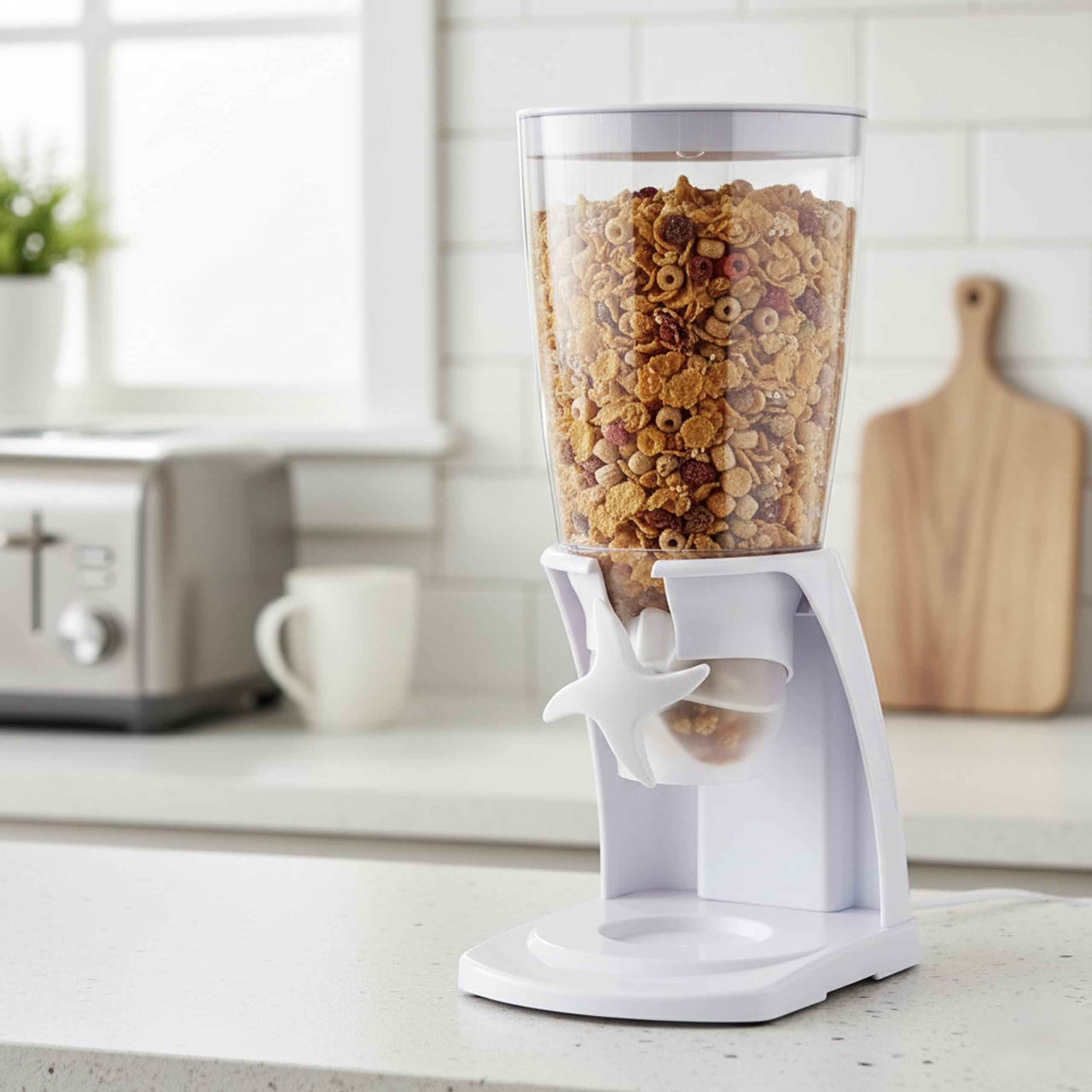 موزّع الحبوب الكبير من كوزين آرت مع قاعدة معدنية هو حل أنيق وعملي لتنظيم وتوزيع الأطعمة الجافة. مناسب للاستخدام في المنزل أو المتجر أو المطبخ، ويمكن استخدامه لتخزين وتقديم الحبوب، حبوب القهوة، المكسرات، الحلويات، والوجبات الخفيفة