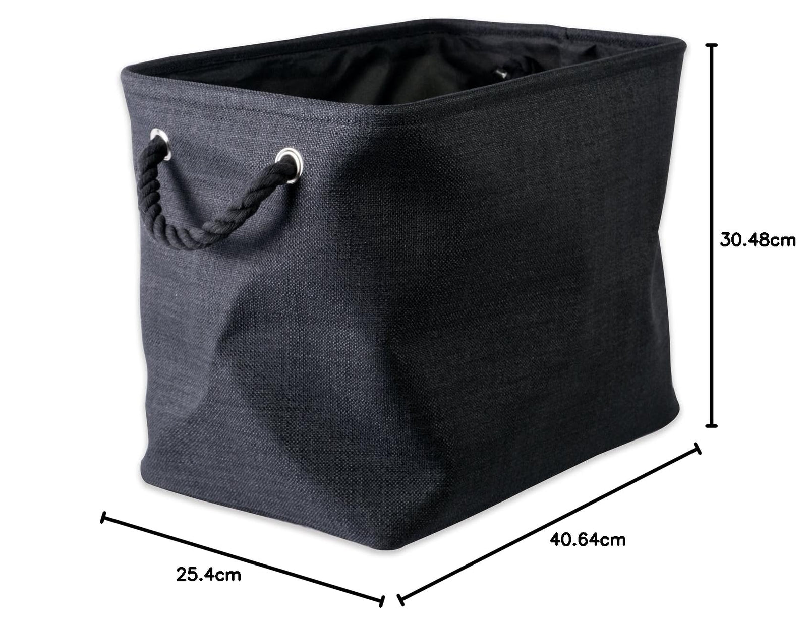 DII Polyester Storage Bin, Medium, Black