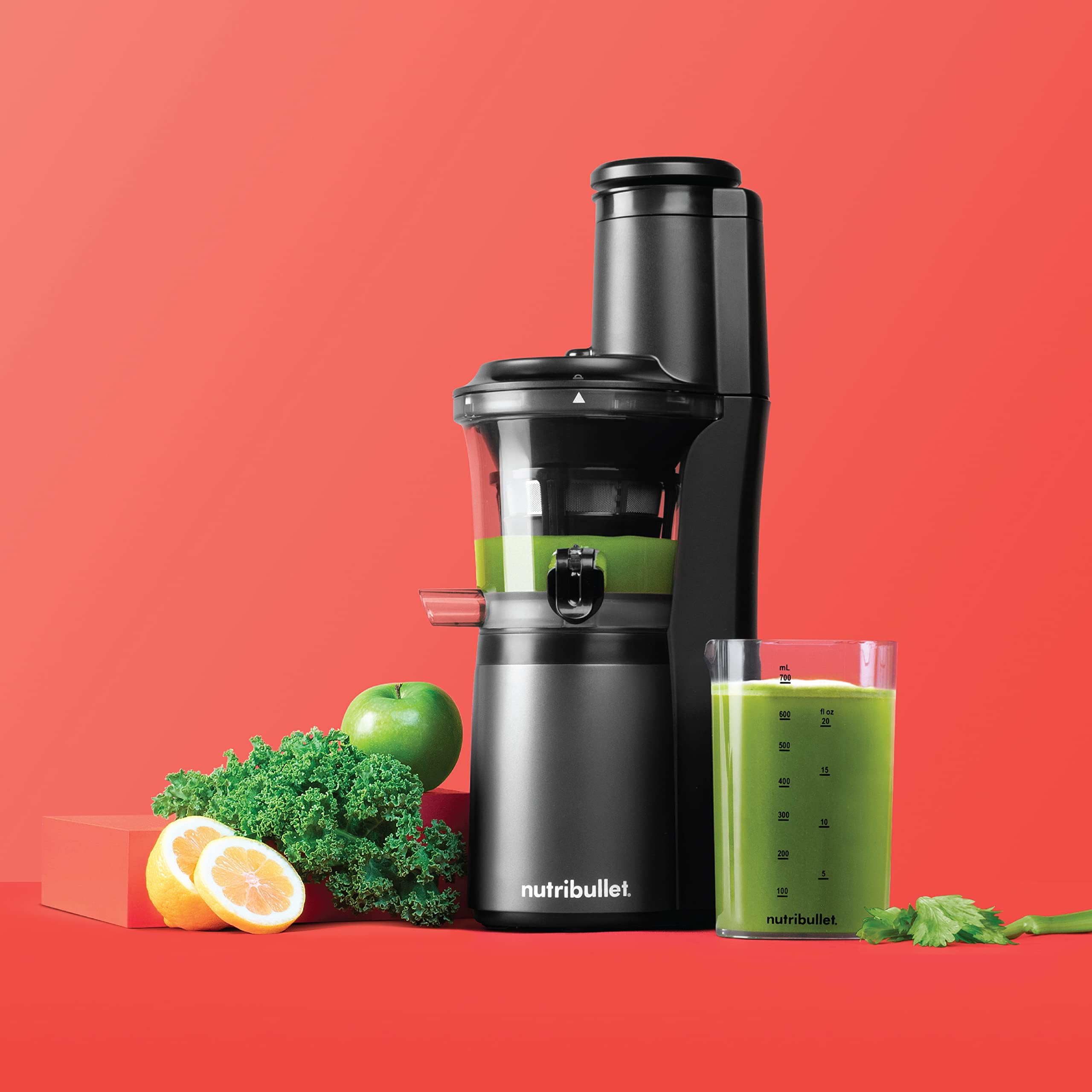 NutriBullet NBJ 300 Slow Masticating Juicer – 150W, Quiet Motor, Easy Clean, Reverse Function, BPA-Free Cold Press Juicer with Brush (slight scratches)