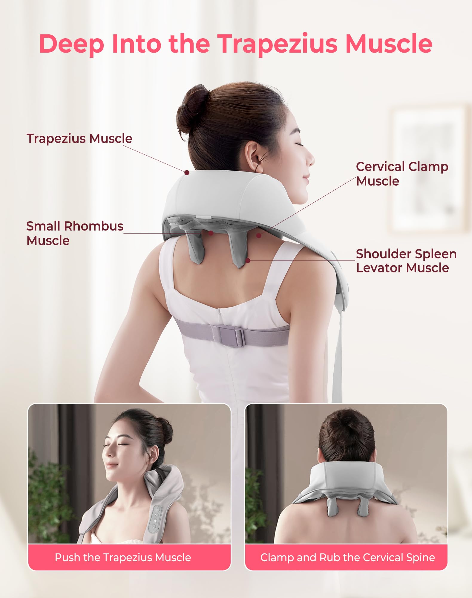 Atopskins Cordless Shiatsu Neck and Back Massager with Heat - Deep Tissue Pain Relief, 6D Kneading Heated Neck Massage for Cervical Pain - Safqqa Egypt