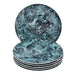 7-Piece Dessert Set – Porcelain, Marble Black Turquoise - Safqqa