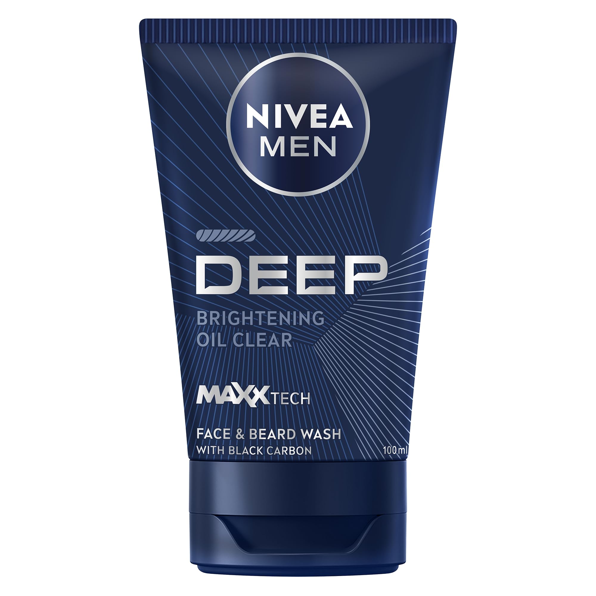 Nivea MEN Face & Beard Wash Cleanser, DEEP Active Charcoal, 100ml - Safqqa Egypt