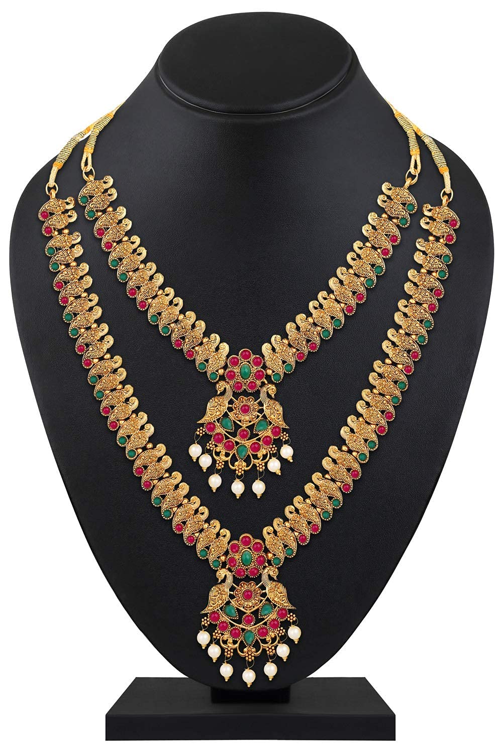 طقم مجوهرات مطلي بالذهب أنيق للنساء