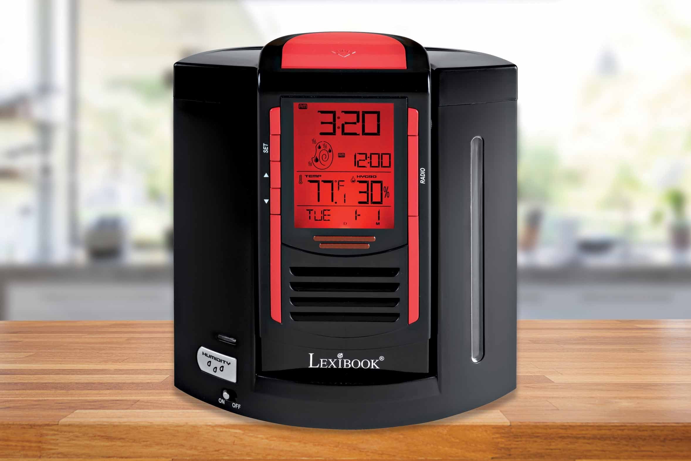 Lexibook - RL2000 - Radio Digital, Black, One Size, Modern, Unisex, Multi-Display, Tabletop, AC/Battery Powered, Clock